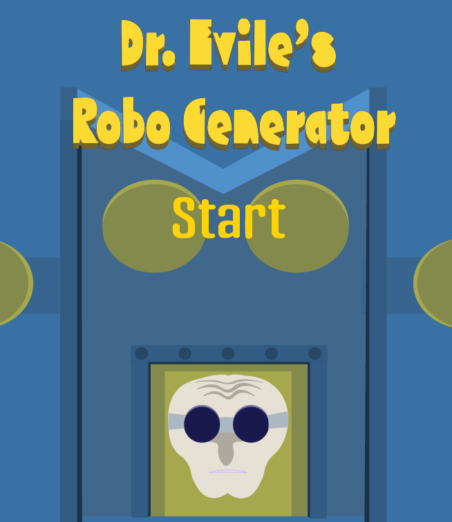 Dr. Evile's Robo Generator. Original title screen featuring Dr. Evile.