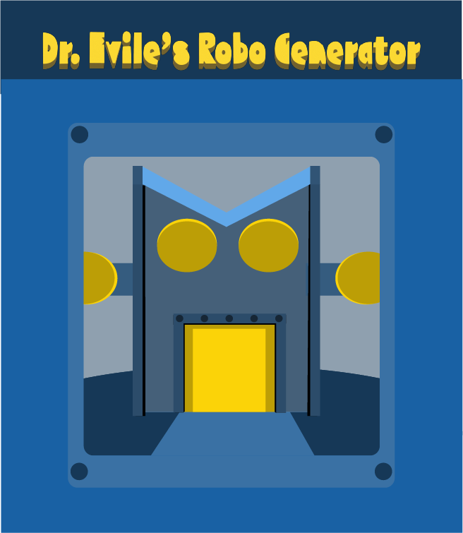Original blue and yellow robot generator illustration